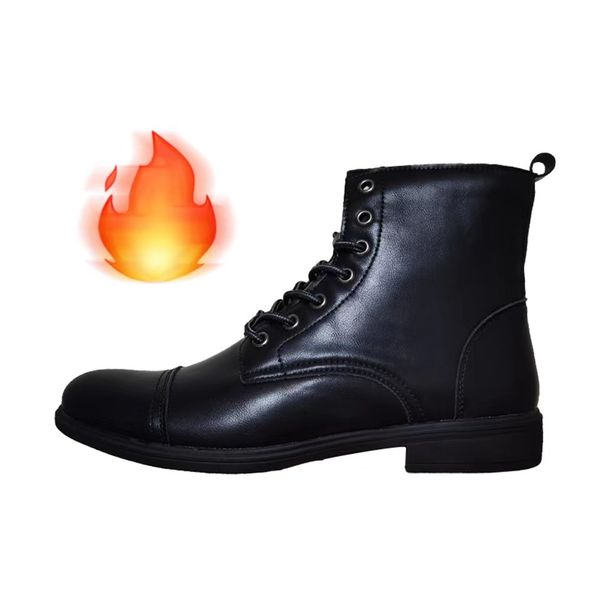 Men's Retro High-Top Lace-Up Winter Boots - Genuine Leather & PU Lined - Warm & Comfortable - Casual & Workwear Style - Available In Black & Brown_vogvips.com