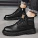 European Warm Series Winter British Style Men's Fleece-Lined High-Top Work Youth New Casual Shoes Fashion Lace-Up Martin Boots_vogvips.com