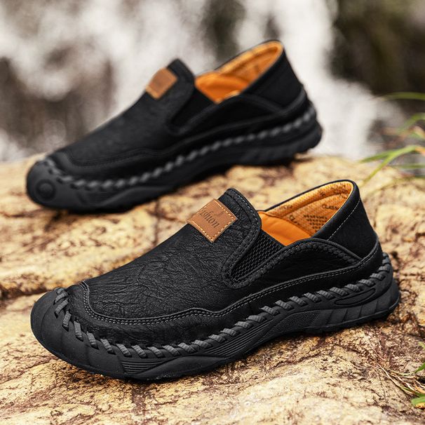 Plus-Size Autumn And Winter Genuine Leather Breathable Loafers Casual Men's Leather Shoes Trendy Goodyear Handmade Men's_vogvips.com