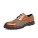 Euro Step New Season Spring Fashion Trend Outdoor Large Size Brogue Floral Patchwork Men's Leather Shoes_vogvips.com