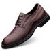Euro Step 2025 Spring And Autumn Men's Business Fashion British Style Top Layer Cowhide Lace-up Oxford Embossed Leather Shoes_vogvips.com