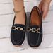 Cross Border Foreign Trade Plus Size Women S Flats Autumn New Metal Chain Flat Thick Sole Casual Loafers Wholesale_vogvips.com