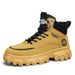 European Warm Series Martin High Top Work Yllow Mn's Flc-Lind Cotton Shos Thick-Sold Outdoor Watrproof Lathr Boots Wintr Nw_vogvips.com
