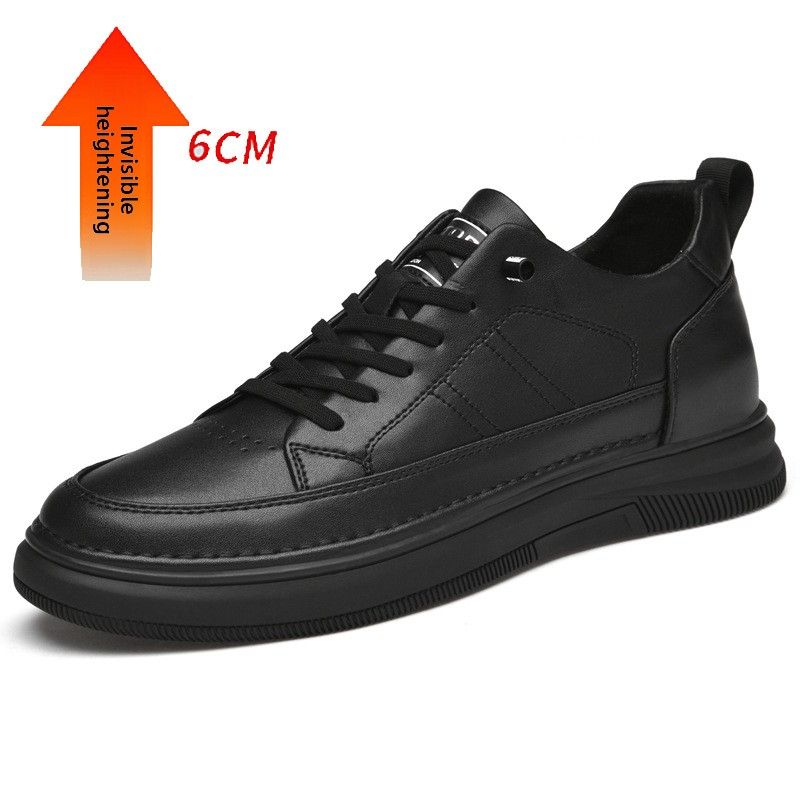 Shallow Men's Shoes, Small White Shoes, Breathable Invisible Height Increase, Simple Men's Board Shoes, Sports And Leisure Trendy Men's Shoes_vogvips.com