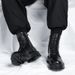 British Style Black Martin Boots Men Ins Cool Side Zipper Workwear Motorcycle Boots European And American Thick Bottom High Top Shoes 96118 R_vogvips.com