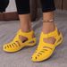  2025 New Women's Peep-Toe Ankle Strap Sandals Summer Block Heel Fashion Shoes 11 Colors Available _vogvips.com