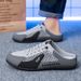 Half Summer Breathable Mens Outdoor Casual Walking Shoes Large Flat Light Mesh Slippers Sandals_vogvips.com