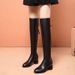 【】Chunky Heel Pointed Toe Over-the-Knee For Women 2024 Autumn Winter New Long Slimming Boots_vogvips.com