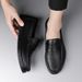 Four Seasons Business Casual Leather For Men Slip-On Lazy Flat Driving Single Hand-Stitched Handmade Cowhide Men's Shoes_vogvips.com