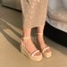 2024 Summer New Thick-Soled Height-Increasing Straw Fisherman Shoes For Women, Versatile One-Strap Buckle Wedge Roman_vogvips.com
