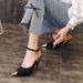 Women's Elegant Chain Detail Pointed-Toe Stiletto Pumps In Classic Black For Office & Evening Wear Pointed Toe And Stiletto Heel In Sexy Black._vogvips.com