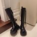 Over-the-Knee For Women 2024 Autumn Winter New Slim Thick Sole Height-Increasing Long Brown High Tube Riding Boots_vogvips.com