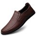 European Warm Series Slip-On Loafers Leather Shoes With Fleece Lining For Autumn And Winter Breathable Hollow Casual Men's Style_vogvips.com