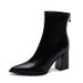 98158-11 Pointed Toe High Heel Ankle For Women 2025 Trendy Fashionable Autumn Winter Versatile Slim Boots_vogvips.com