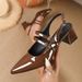 Cross-border European Size Back Empty Sandals Women's Summer French Pointed Head Bag Head Single Shoes Mary Jane Thick Heel High Heels_vogvips.com