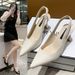 2025 Spring/Summer New Pointed High Heels Thin Heel Closed Toe Sandals Backless Shallow Mouth Single Shoes Women_vogvips.com