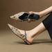 2025 Summer New Pointed Toe Flat Sandals For Women Fashionable Light Luxury Leopard Print Sexy One-Strap Closed-Toe_vogvips.com