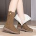 Comfortable Soft Leather Sheepskin Integrated Snow Boots, Winter Women's Shoes With Thickened Fleece For Warmth, New Wool Short Boots_vogvips.com