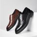 Suitable For All Seasons New Pointed Toe Korean Style Trendy Formal Business Casual Large Size British Lace-up Leather Men's Wedding Shoes_vogvips.com