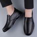 Hand-stitched Casual Loafer Leather Shoes Warm Men's Shoes Dad Shoes Men's_vogvips.com