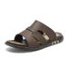 Large Size Fashinew Nnew-Slip Wear-Resistant Casual Newe-Word Slippers Leather Sandals Men's Outdoor Wear_vogvips.com
