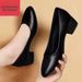 Summer New Women's Pointed Toe Chunky Heel Slip-On Shoes Breathable Soft Sole Low Mouth Casual Commuter Ladies Footwear_vogvips.com