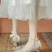 Spring Chunky Single Womens Fashion Pointy Shallow Mouth Beaded Cool Piece A Line With Non Slip Heel Shoes 250415_vogvips.com