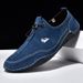 Men's Hand Stitched Leather Loafers Elastic Lace Slip On Non-Slip Casual Driving Shoes_vogvips.com