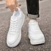 Invisible Inner Heightening Board Shoes Thick-soled Little White Shoes Muffin Shoes Low-top Cowhide Surface Sports Shoes Casual Shoes_vogvips.com