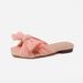 Women's Summer Outer Wear Flat Bottom Butterfly Knot Mesh Material Slip-on Sandals_vogvips.com