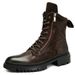 European Warm Series Genuine Leather Martin Winter Fleece-Lined British Style High-Top Work Thick-Soled Military Mid-Cut Motorcycle Boots For_vogvips.com