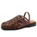 Unique Handmade Woven Closed-Toe Sandals For Women, New Summer Hollow Breathable Casual Elastic Strap Roman Shoes_vogvips.com