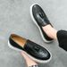 Suitable For All Seasons Minimalist White Trendy Men's Slip-On Fish Scale Embossed Casual Leather Loafers_vogvips.com