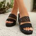Women's Summer Square Toe Hollowed Out Wedge Sandals Casual Platform Plus Size 43_vogvips.com