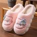 Women's Thick-Soled With Heel 2025 New Cute Girly Student Slippers Winter Plush Warm Cotton Shoes_vogvips.com