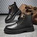 Martin Autumn High Top Waterproof Casual Trendy Versatile Leather British Style Work Ankle Boots Men's Shoes_vogvips.com