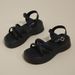 Thick-soled Silver Open-toed Sandals Women's Day Out With Skirt Casual Vacation Roman Beach Shoes_vogvips.com