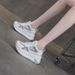 Thick-soled Transparent Net Little White Shoes Women's Single Net Casual And Light Versatile Small Fragrant Wind Sports Dad Shoes_vogvips.com