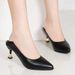 Soft Leather Fashion New Trendy Single High Women's Stiletto Pointed Toe Kitten Mid Heels Professional Work Shoes Black_vogvips.com