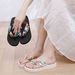 Women's Ethnic Style Satin Flip Flops Bohemian Strap Casual Summer Beach Slippers Lightweight Footwear_vogvips.com