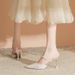 Qianluhui: Sequined Pointed-toe Mules That Can Be Worn Daily, A Stiletto Heel, Suitable Pairing With Evening Dresses And_vogvips.com