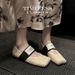 Women's Square Toe Patent Leather Mary Jane Shoes Flat Elastic Band Ballet Flats Genuine Leather French Style Single Shoes 2026 New_vogvips.com