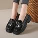 new Spring And Summer Women's Thick Bottom Lace-up Single Shoes Spring And Autumn Hundred With British Small Leather Shoeses_vogvips.com