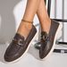 Cross Border Foreign Trade Plus Size Women S Flats Autumn New Metal Chain Flat Thick Sole Casual Loafers Wholesale_vogvips.com