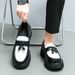Britih Style Men' Black And White Color Block For Short Stature Height Increaing Slip-On Thick Sole Leather_vogvips.com
