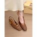 Unique Design Woven Closed-toe Sandals, 2025 Spring New Model, Simple Mesh Chunky High-heeled Shoes For Women, Versatile_vogvips.com