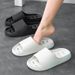 Comfortable And Leak-proof Home Slippers With Thick Soles, Non-slip, Suitable For Summer, Bathroom Use, Couples' Soft-soled Indoor , Suitable For Outdoor Wear And With Toe Separation_vogvips.com