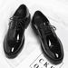 Men's Glossy Leather Brogue Shoes With Hidden Heel For Business Formal_vogvips.com