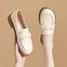 Women's Shoes 2025 Spring Summer New Soft Leather Flats Low Heel Versatile Slip-On Casual Loafers For Women_vogvips.com