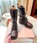 New Home Mid-Calf Martin Women Thick Heel Buckle Vintage Western Cowboy Long Fashion Boots_vogvips.com